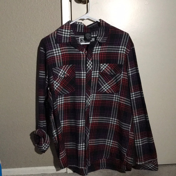 social collision Other - Button down striped plaid shirt